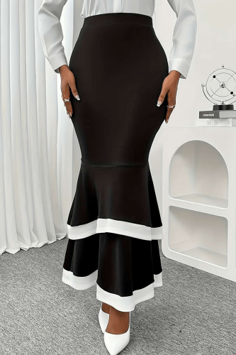 Elegant Contrast Fishtail Plus Size