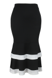 Elegant Contrast Fishtail Plus Size