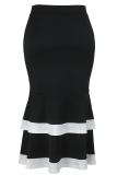 Elegant Contrast Fishtail Plus Size