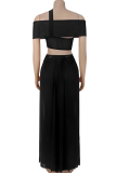 Sexy Solid Color Hollow Out Off Shoulder Long Dresses