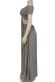 Sexy Solid Color Hollow Out Off Shoulder Long Dresses
