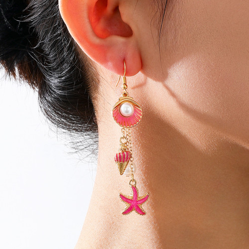 Casual Fringed Trim Pearls Decor Earrings