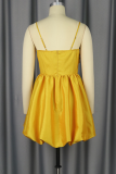 Sexy Solid Color Flower Shape Spaghetti Strap A Line Dresses