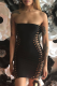 Sexy Solid Color Cross Straps Strapless Wrapped Skirt Dresses