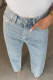 Casual Solid Color Hot Drill Loose Mid Waist Conventional Patchwork Bottoms