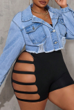 Casual Solid Color Buckle Turndown Collar Plus Size Overcoat