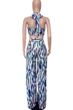 Sexy Print Backless Strapless Sleeveless Two Pieces