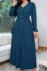 Elegant Solid Color Buckle V Neck Long Dresses