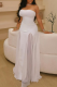 Sexy Solid Color Patchwork Strapless Long Dresses