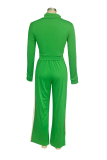 Casual Sportswear Zipper Contrast Zipper Collar Long Sleeve Two Pieces