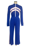 Casual Sportswear Zipper Contrast Zipper Collar Long Sleeve Two Pieces