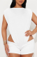 Sexy Solid Color Patchwork O Neck Two Pieces