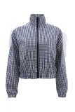 Casual Plaid Lace Zipper Zipper Collar Outerwear