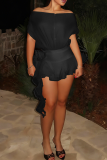 Sexy Solid Color Flower Shape Off Shoulder Mesh Dresses