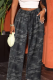 Casual Camouflage Print Patchwork Loose Mid Waist Wide Leg Full Print Bottoms