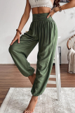 Casual Solid Color Patchwork Loose Conventional Patchwork Bottoms