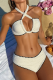 Sexy Solid Color Patchwork Swimwears