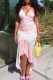 Sexy Print Spaghetti Strap Irregular Dresses