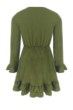 Casual Solid Color Patchwork O Neck A Line Dresses