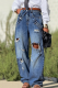 Casual Solid Color Ripped Mid Waist Loose Denim Jeans