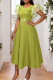 Elegant Solid Color Mesh O Neck Dresses