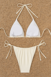 Sexy Solid Color Strap Design Swimwears