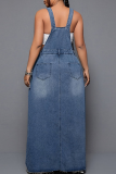 Casual Solid Color Backless Strap Plus Size Dresses
