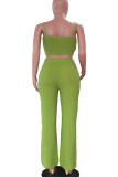 Casual Solid Color Hollow Out O Neck Long Sleeve Three Pieces