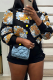 Casual Buckle Flower Shape O Neck Outerwear