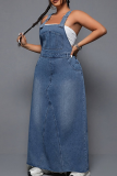 Casual Solid Color Backless Strap Plus Size Dresses
