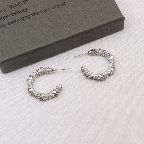 Daily Rhinestone Decor Earrings
