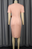 Elegant Solid Color Bow Decor Square Neck Wrapped Skirt Dresses