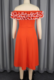 Elegant Solid Color Ruched Flounce Off Shoulder A Line Dresses