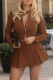 Casual Solid Color Zipper Zipper Collar Long Sleeve Two Pieces