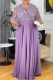 Casual Solid Color Hot Drill V Neck Long Plus Size Dresses