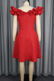 Elegant Solid Color Off Shoulder A Line Dresses