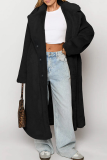 Daily Solid Color Patchwork Turndown Collar Outerwear