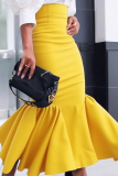 Elegant Solid Color Zipper Speaker Patchwork Bottoms