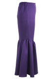Elegant Solid Color Zipper Speaker Patchwork Bottoms