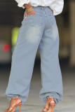 Casual Flowers Ripped High Waist Loose Denim Jeans