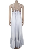 Sexy Print Backless Spaghetti Strap Long Dresses