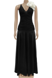 Sexy Solid Color Backless Spaghetti Strap Long Dresses