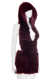 Sexy Solid Color Hooded Sleeveless Two Pieces