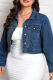 Casual Solid Color Buckle Turndown Collar Plus Size Overcoat