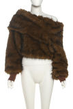 Sexy Solid Color Fluffy Off Shoulder Tops