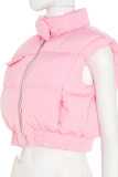 Casual Solid Color Zipper Mandarin Collar Outerwear