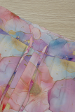 Casual Print Draw String Loose Conventional Full Print Bottoms