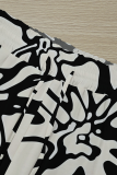 Casual Print Draw String Loose Mid Waist Conventional Patchwork Bottoms