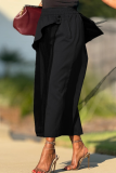 Casual Solid Color Mesh Loose Wide Leg Patchwork Bottoms