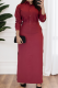 Casual Solid Color Buckle Shirt Collar Long Sleeve Two Pieces